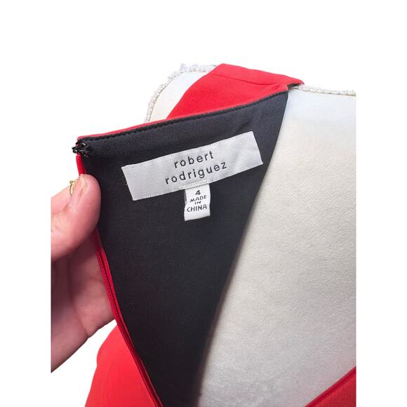 Robert Rodriquez Orange Red Tech Suiting Cutout Sleeveless Dress - 4 - Picture 8 of 9